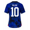 Maglia ufficiale Stati Uniti Christian Pulisic 10 Trasferta Mondiali 2022 per Donna